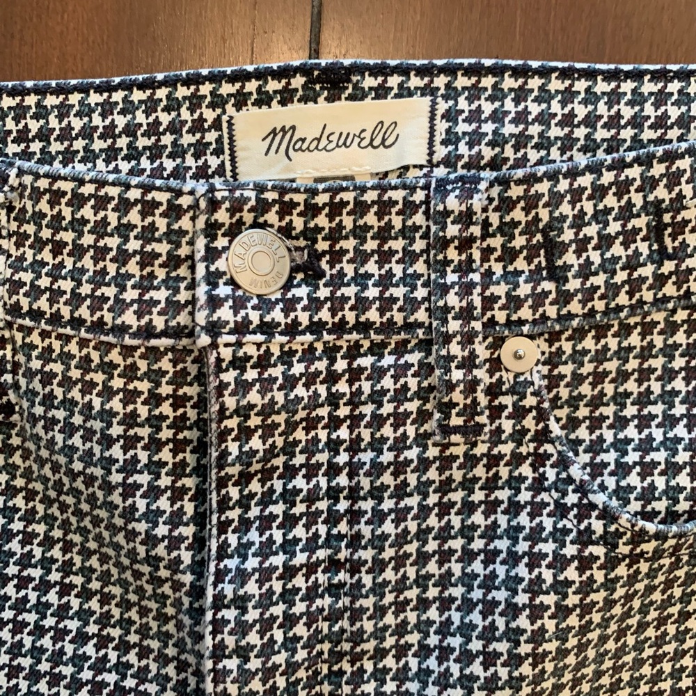 Madewell houndstooth midrise flare jeans size 29